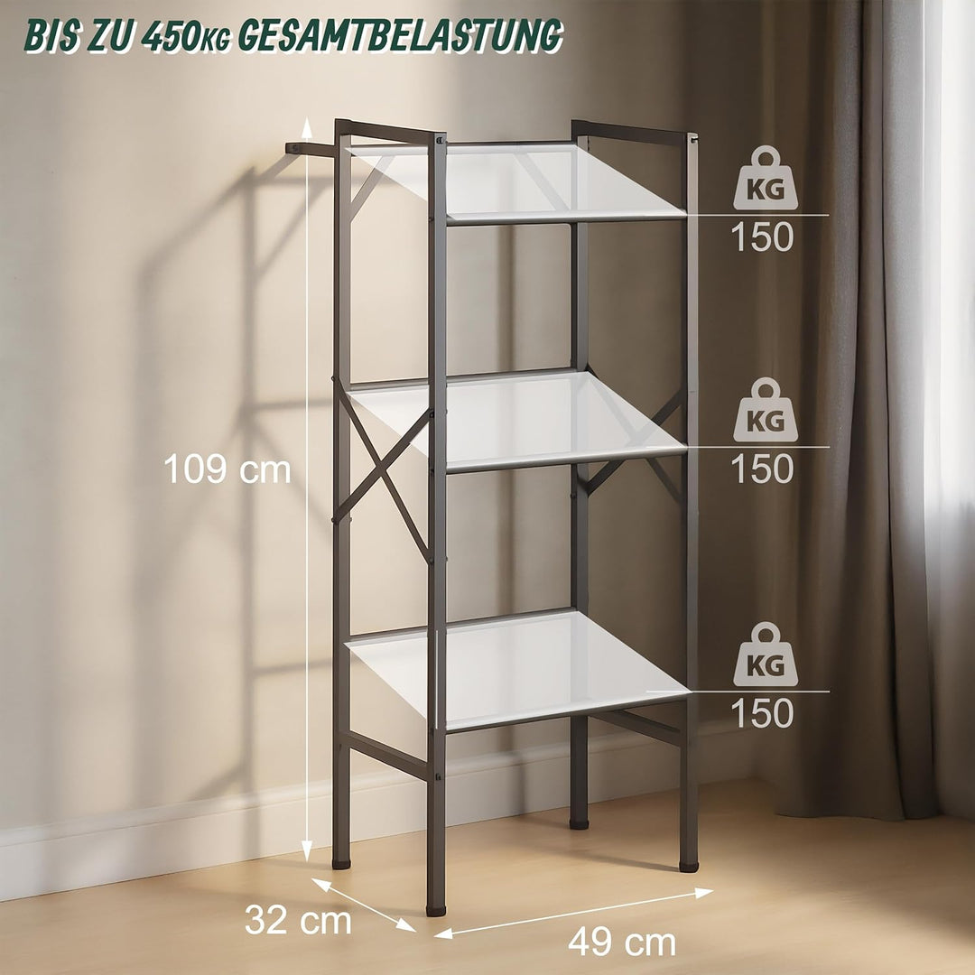 Relaxdays Getränkekistenregal, HxBxT: 109x49x32 cm, 450 kg, 3 Kisten, Stahl, Getränkekistenständer,