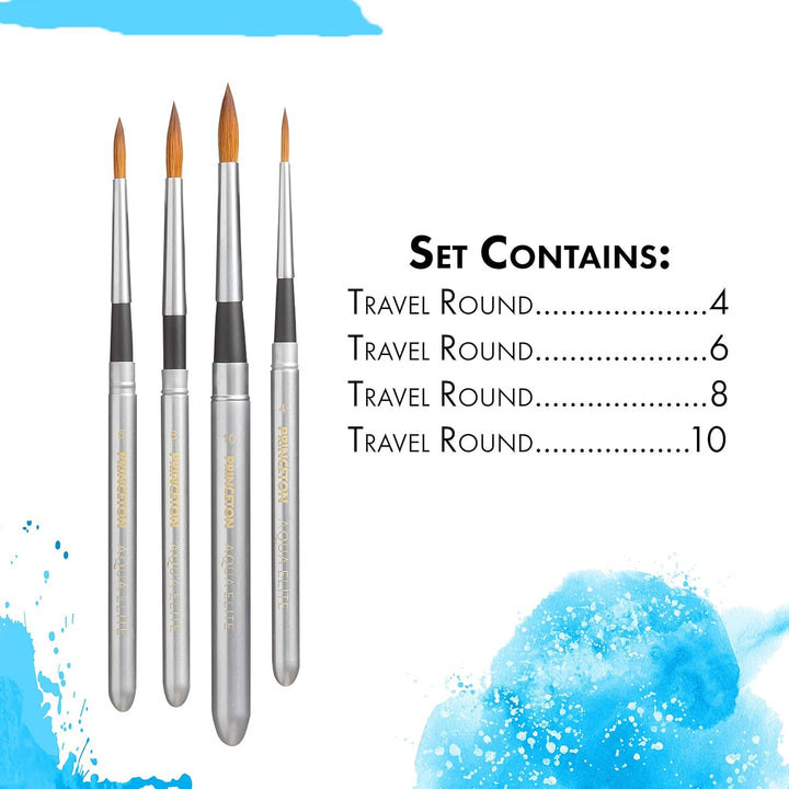 Princeton Aqua Elite NextGen Artist Travel Brush Set, Series 4850 Synthetic Kolinsky Sable for Water