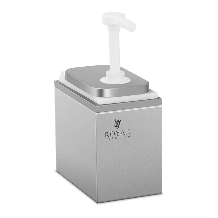 Royal Catering RCDI-2L Saucenspender Pumpstation Pumpspender Senfspender Dosierspender 1 Pumpen 1 L,