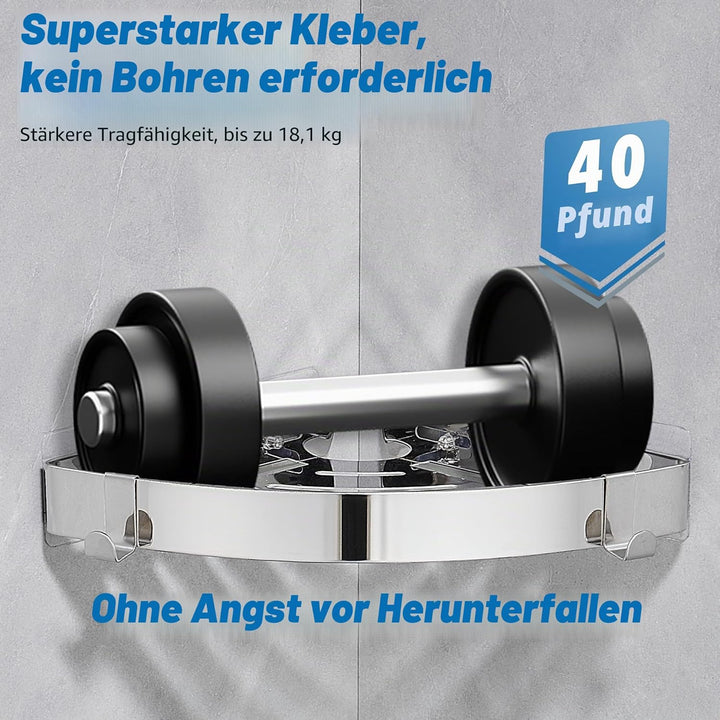 DUFU Duschregal Eckregal, Duschablage Ohne Bohren Badregal Edelstahl Duschkorb Selbstklebend, Ecke B