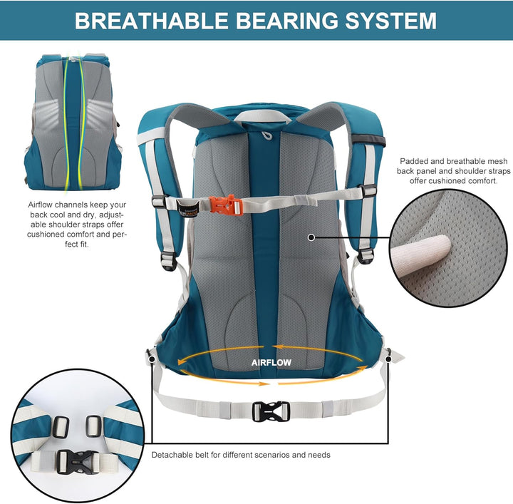 MOUNTAINTOP 35L Wanderrucksack Herren Damen Reiserucksack Trekkingrucksack Leicht Outdoor Camping Ru