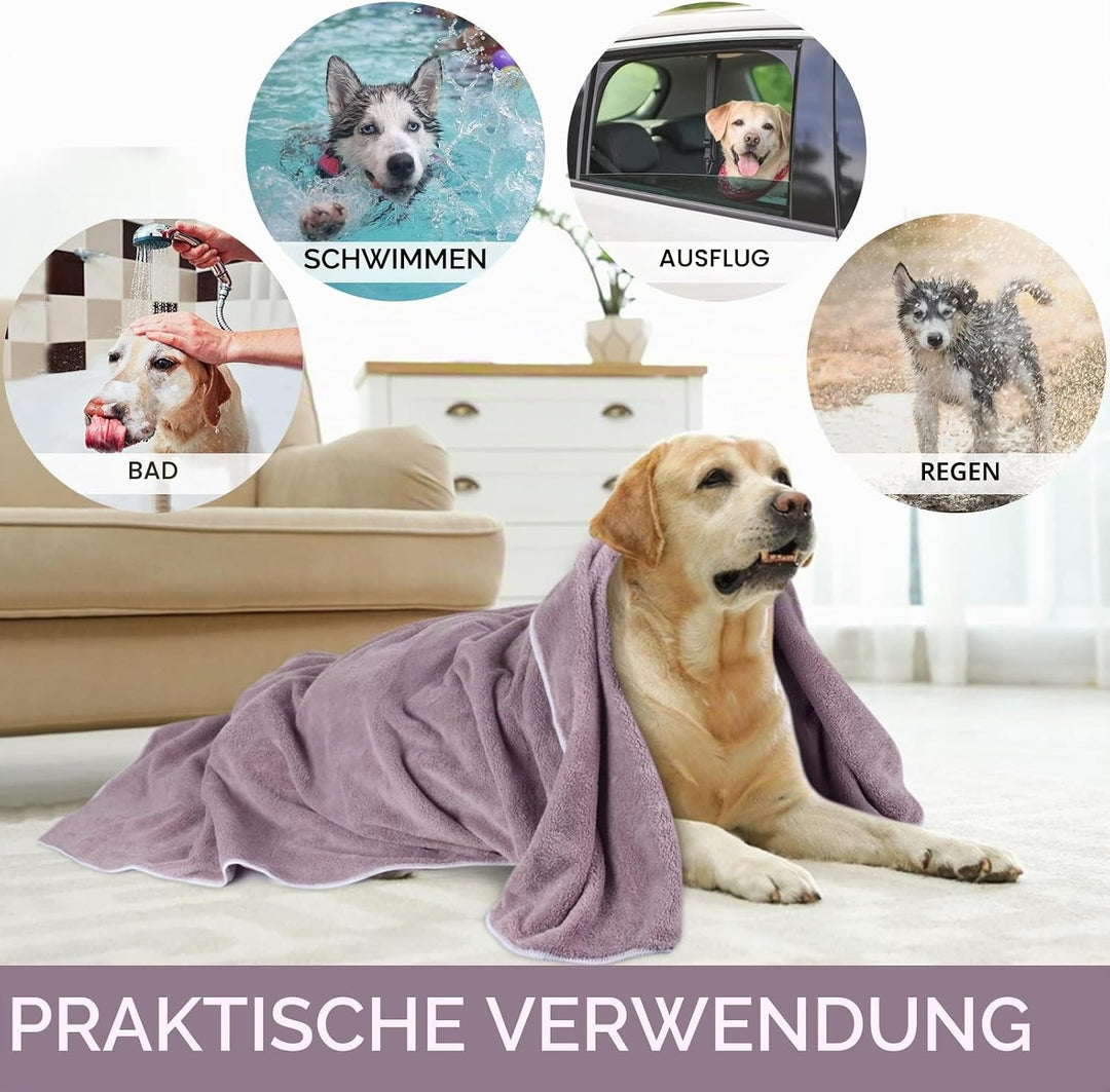 KinHwa super saugfähiges Haustierhandtuch Mikrofaser Hund Badetuch für Hunde und Katzen 76CM x 127CM