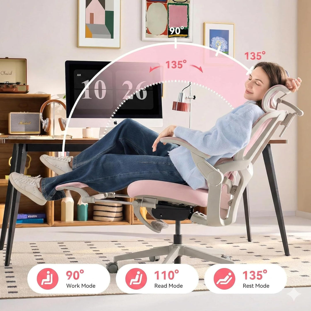 MUSSO E80 Air Petite Ergonomischer Bürostuhl, kompakter Computerstuhl für Damen, 3D-Bio-Wing-Lendenw