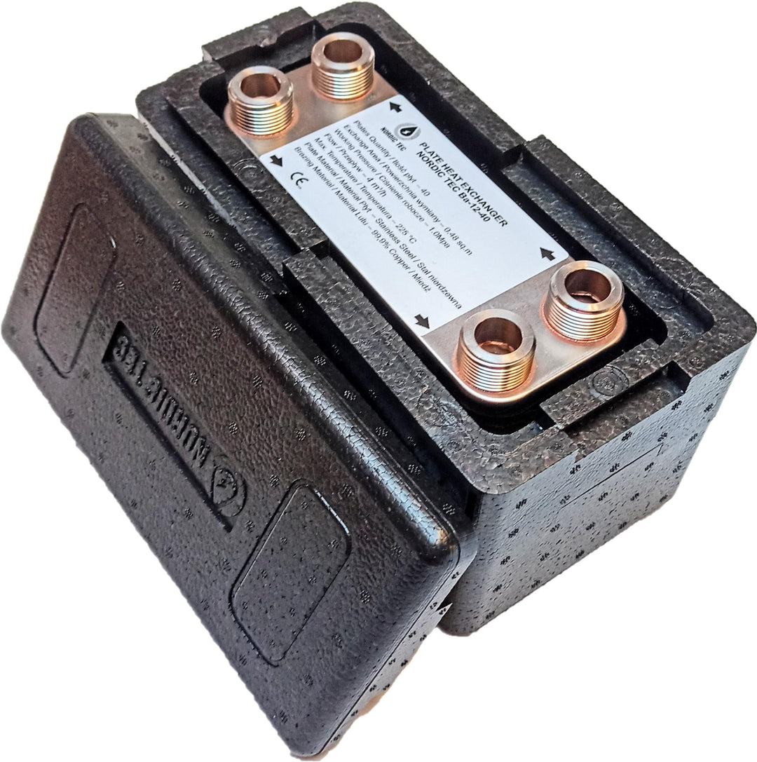 Edelstahl Plattenwärmetauscher Nordic Tec Ba-12-40 40 Platten 85kW 3/4” (Nur Plattenwärmetauscher) (