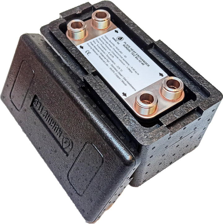 Edelstahl Plattenwärmetauscher Nordic Tec Ba-12-40 40 Platten 85kW 3/4” (Nur Plattenwärmetauscher) (