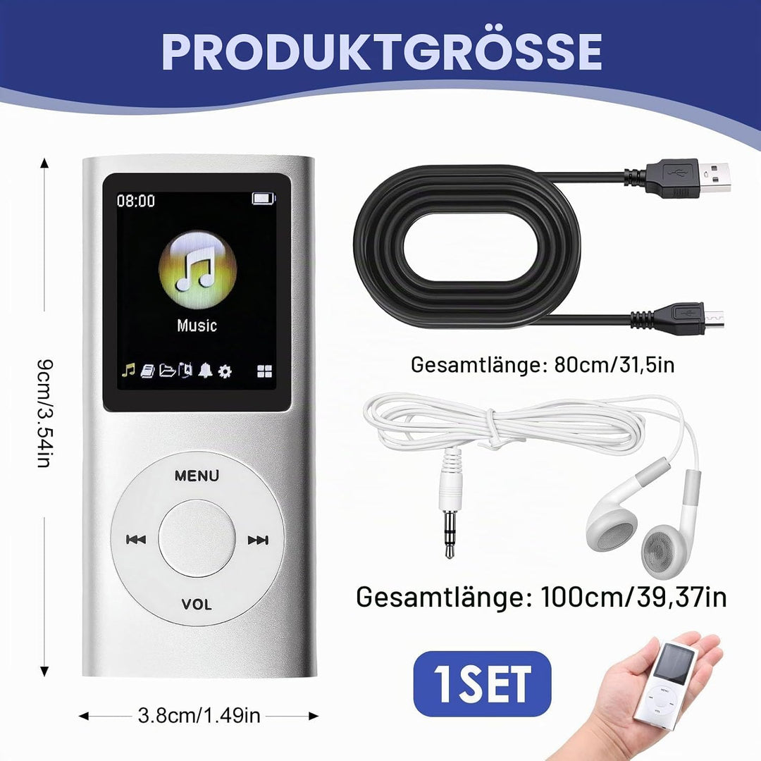 MP3/MP4-Player Unterstützt Bis zu 64 GB TF-Karte Tragbarer MP3 Musik Player 1.8 Zoll LCD Bildschirm