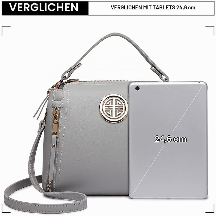 Miss Lulu Handtasche Damen Schultertasche Henkeltasche Pu Leder Elegant Umhängetasche Mittlere Top G