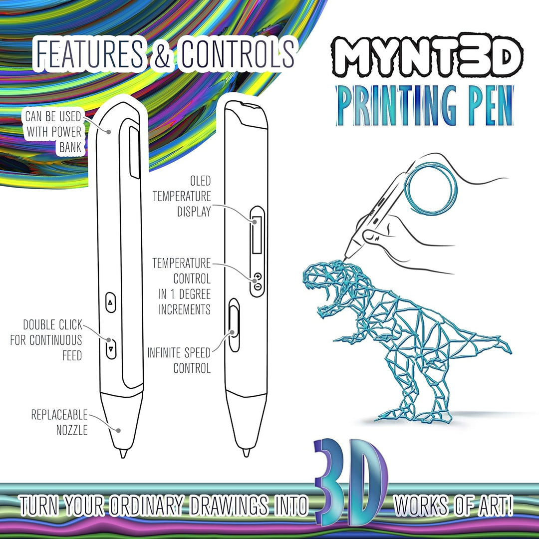 MYNT3D Professioneller 3D-Druckstift mit OLED-Display