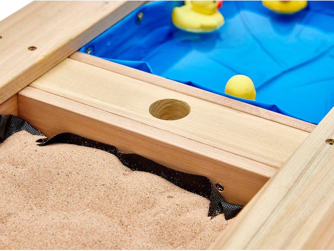 Plum Play Surfside Junior Sand und Wasser 3-in-1 Aktivitäts-Spiel-Picknicktisch mit Sonnenschirm, ab