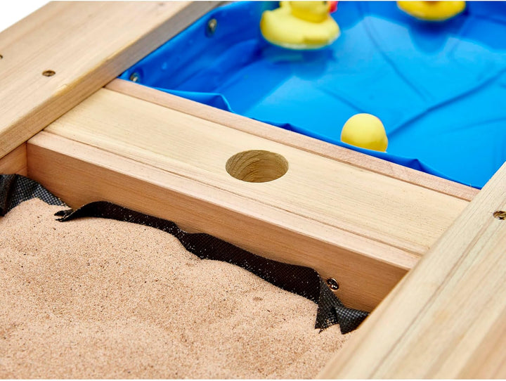 Plum Play Surfside Junior Sand und Wasser 3-in-1 Aktivitäts-Spiel-Picknicktisch mit Sonnenschirm, ab