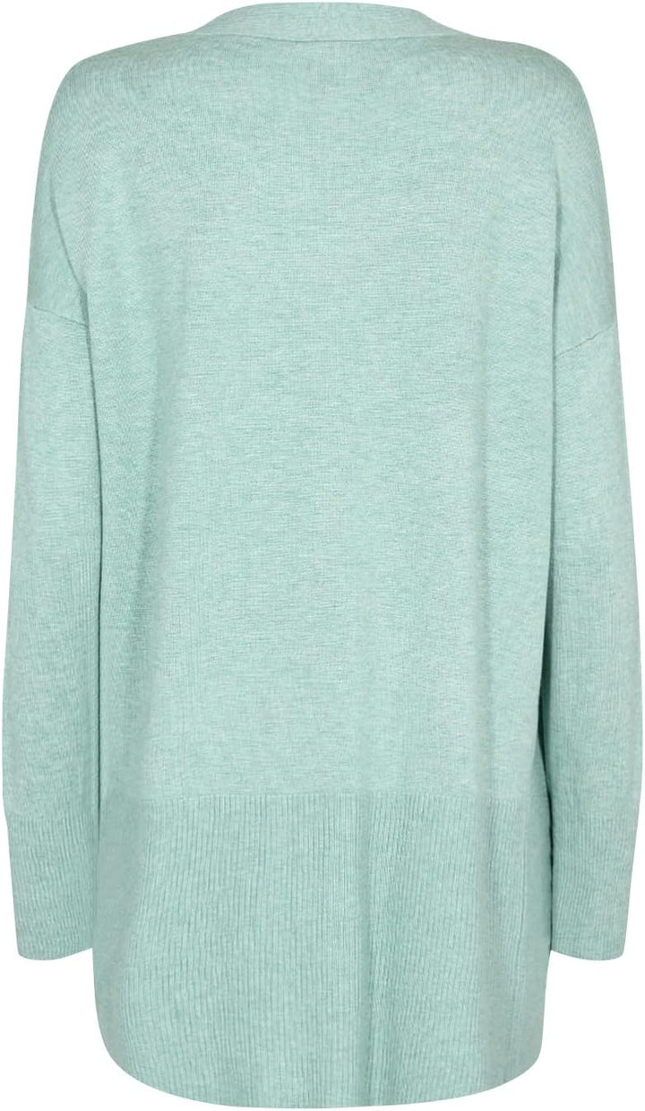 SOYACONCEPT Womens SC-Dollie 523 Long Open Front Knit Cardigan Strickjacke, Green Haze Melange, S