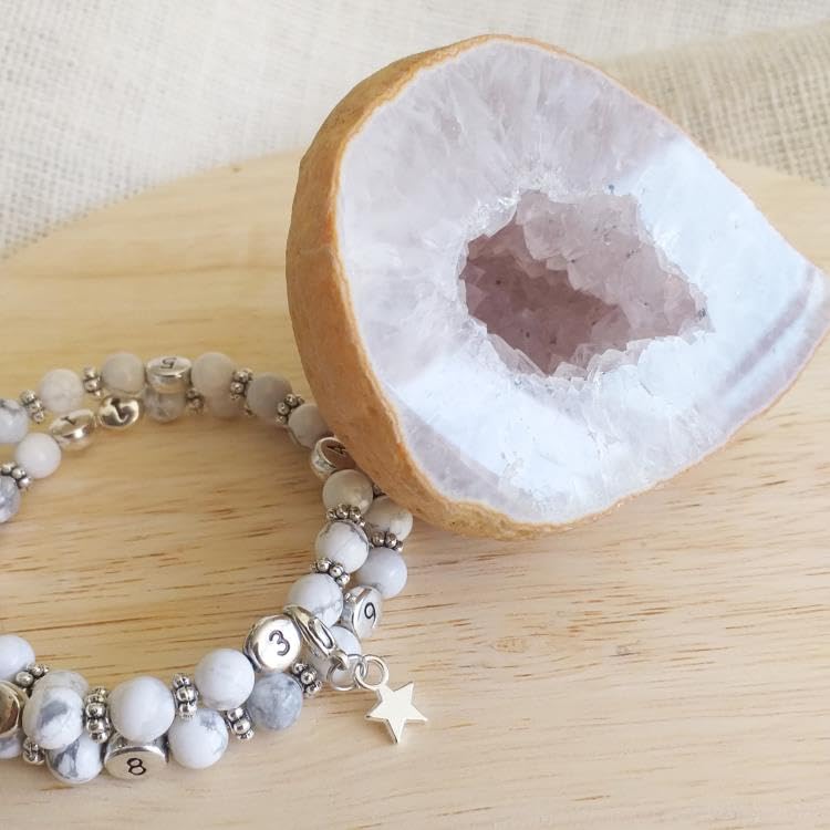 Howlite Stillarmband für die Stillzeit der letzten Stillzeit oder der letzten Flasche – Modell Devi