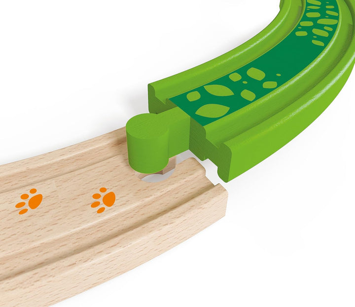 Hape E3803 Railway Spielzeug-Dschungelfahrt-Schienenset, Dschungelfahrt-Schienenset