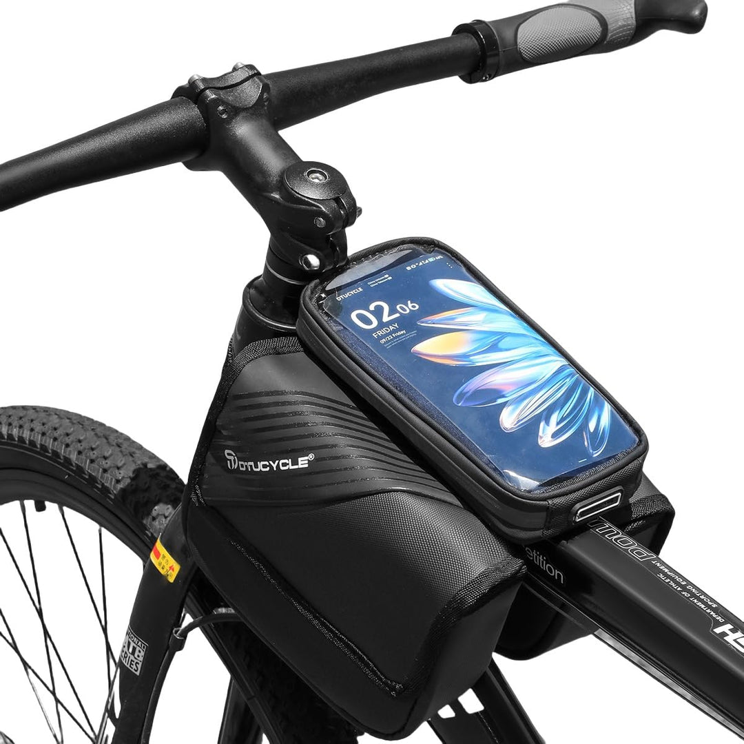 wasserdichte Fahrrad-Lenker-Tasche, 2,5 Liter, geeignet für Smartphones bis zu Einer Grösse von 6,8