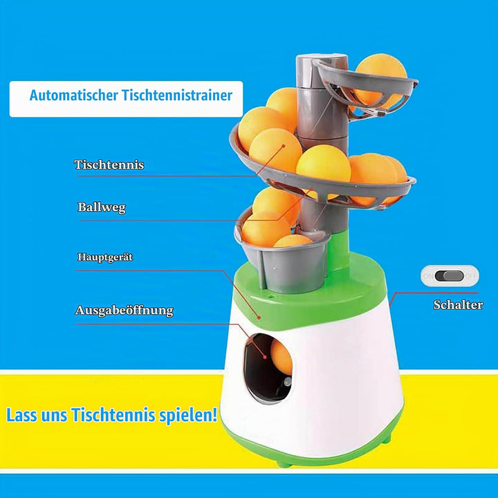 Fydun Tragbarer Bauchmuskel-Tischtennistrainer, Ball-Automatikwerfer, Trainingsmaschine für Kinder,