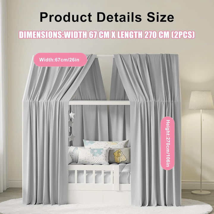 Hausbett Himmel, 2 Stück Betthimmel Hausbett, Stoffhimmel für Hausbetten, Hausbett Himmel Deko Set,