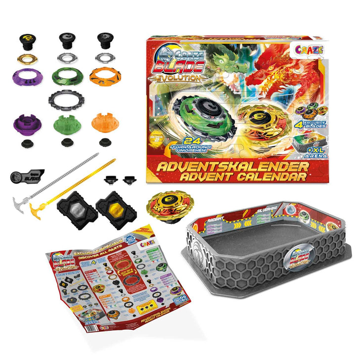 BLADE Adventskalender für Jungen – Kampfkreisel-Spielzeug-Adventskalender mit Battle Arena, Launcher