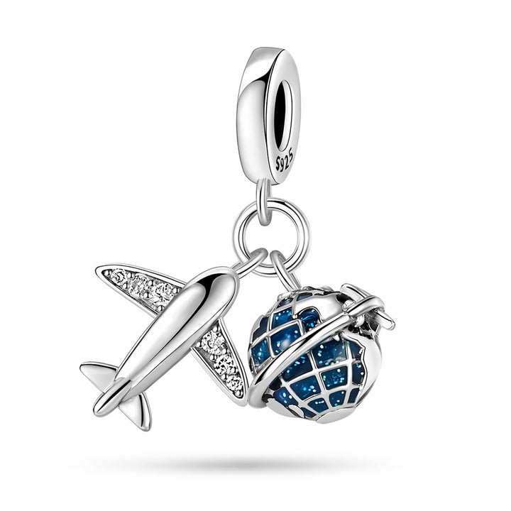 Reise Anhänger Kompatibel Mit Allen Marken Welt Globus Flugzeug Reisekoffer Koffer Reisepass Charm G