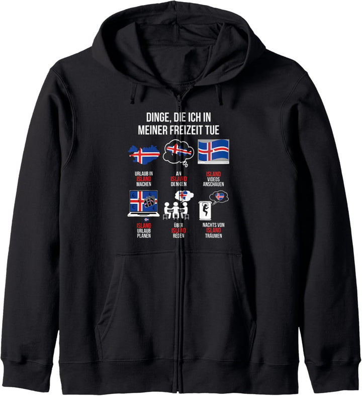 ISLAND Spruch | Lustiger Spruch Freizeit ISLAND ICELAND Kapuzenjacke