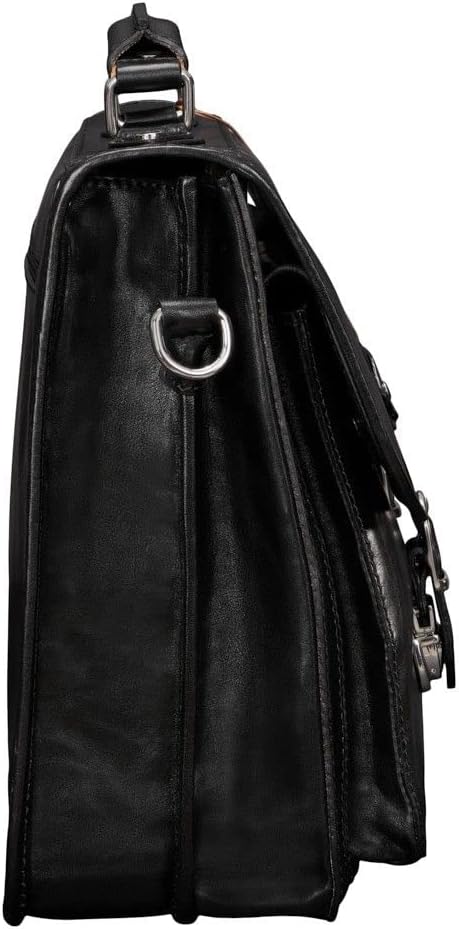 Maxwell Scott Personalisiert 17” Herren Business Laptop Satchel - LoretoL Night Black, Night Black