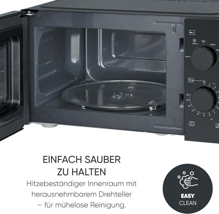 SEVERIN Mikrowelle Solo, zum Auftauen und Erhitzen, Mikrowellengerät mit Drehteller und 6 Leistungss