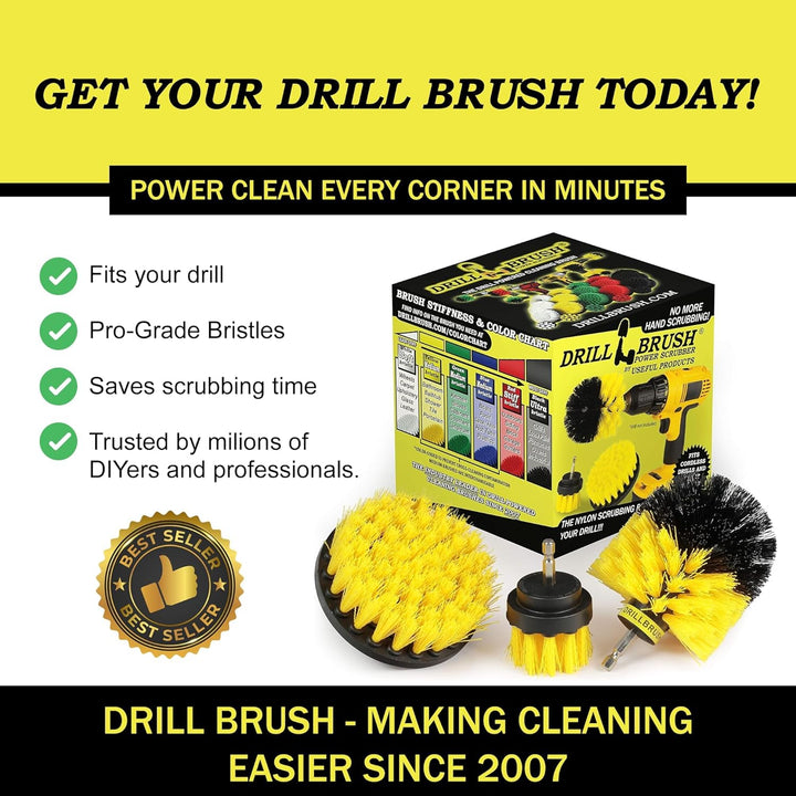Drillbrush Badezimmer Oberflächen Badewanne, Dusche, Fliesen und Fugen All Purpose Power-Scrubber Cl
