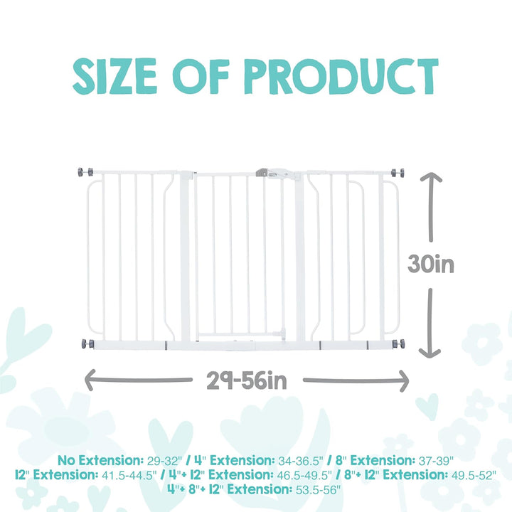 Regalo Breites Schutzgitter, Druckbefestigung, inklusive 3 Verlängerungs-Kits (148 cm)