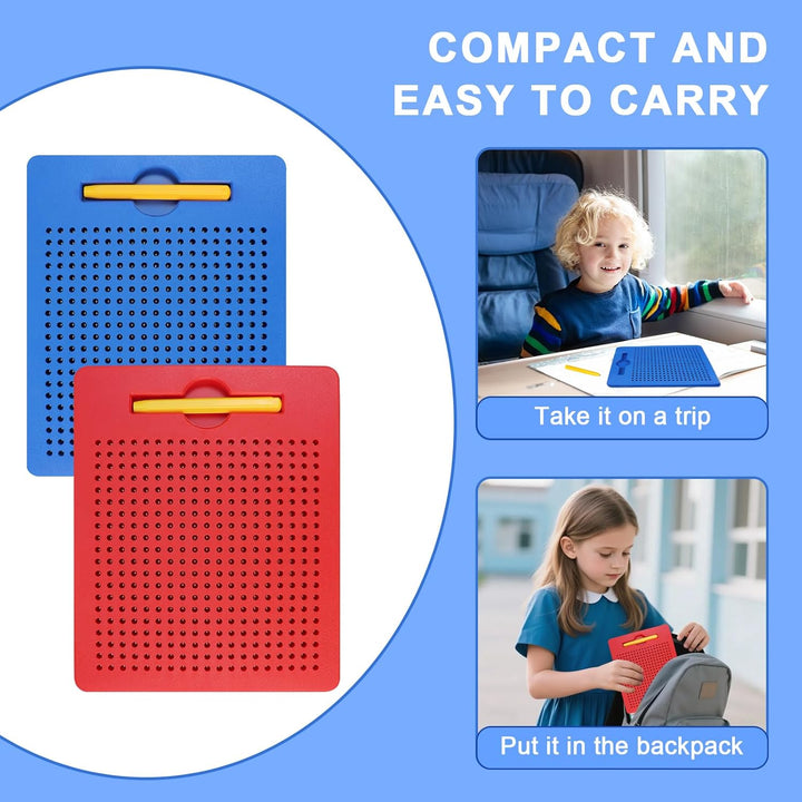 2 Stück Magnetische Zeichenbretter, Kinder Magische Magnetspiel, Magnetisches Stahlkugel Zeichenbret