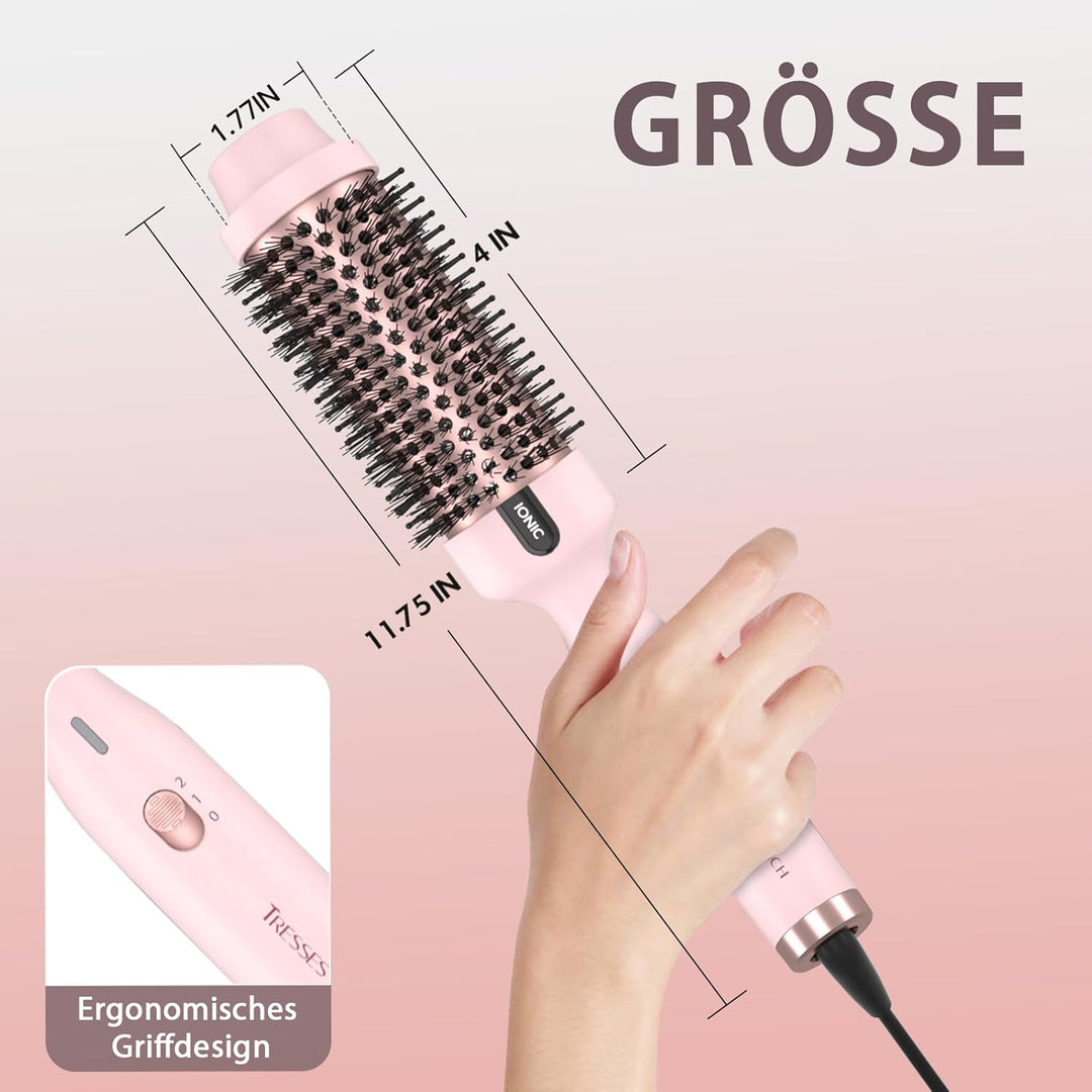 Thermobürste, 1.77 Inch Stylingbürsten Negativ-Ionen, Wärmebürste Rundbürste mit 2 Temperaturstufen,