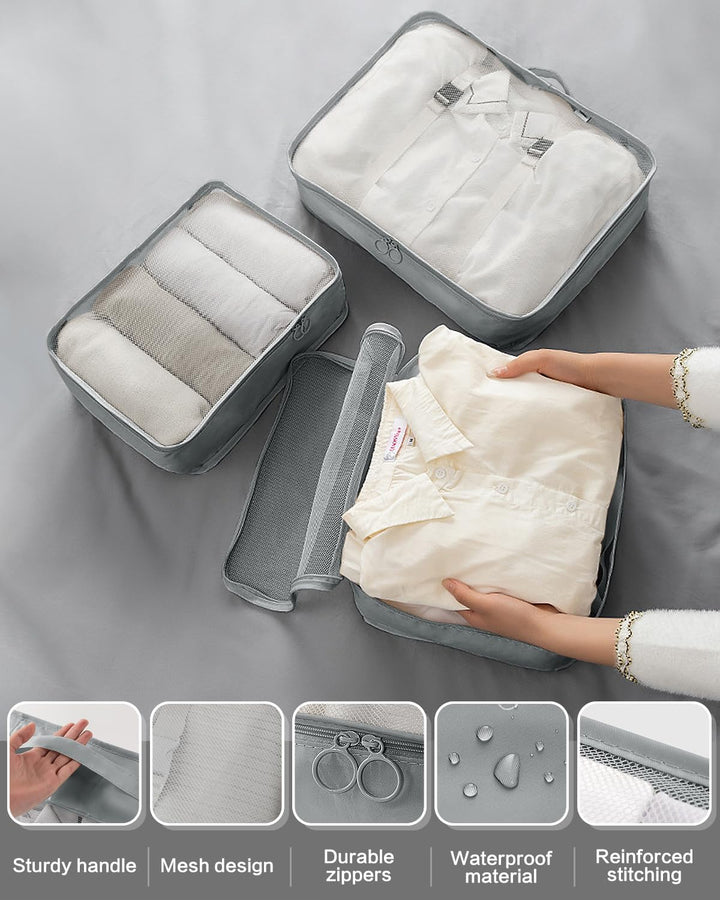 Koffer Organizer Set 18-teilig, Wasserdicht Packing Cubes, Multifunktionale Travel Packwürfel, Koffe