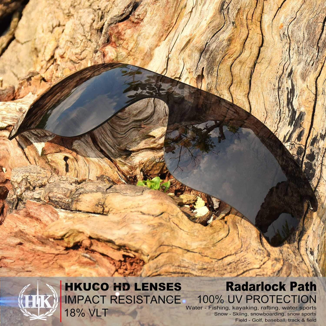 HKUCO Red/Black Polarized Replacement Lenses and White Earsocks Rubber Kit For Oakley Radarlock Path