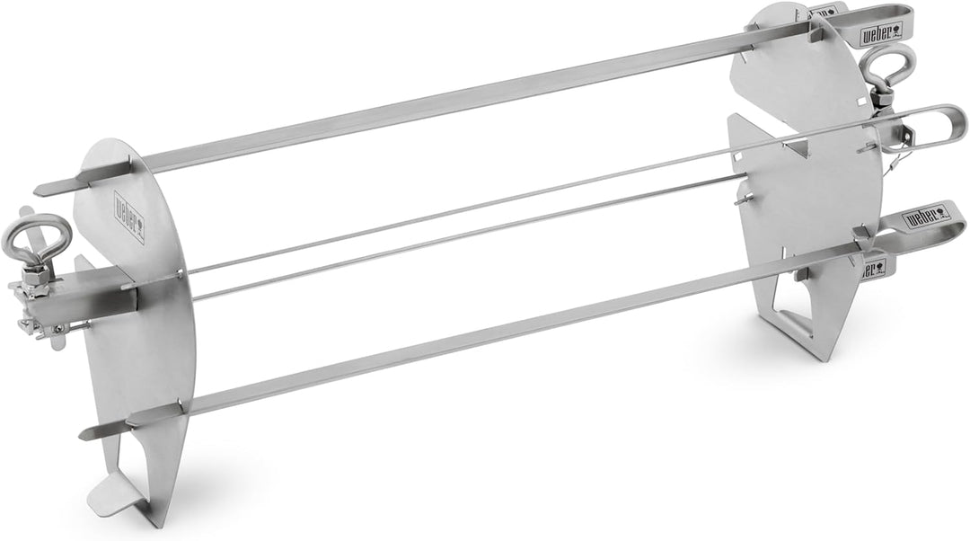 Weber Crafted Spiesse-Set für Rotisseries - Halterung mit 6 Spiessen aus Edelstahl, spülmaschinenfes