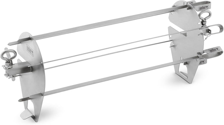 Weber Crafted Spiesse-Set für Rotisseries - Halterung mit 6 Spiessen aus Edelstahl, spülmaschinenfes