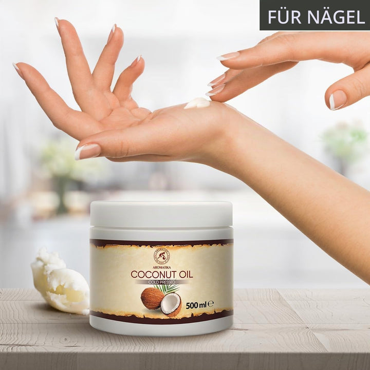 Kokosöl 500ml - Cocos Nucifera - Indonesien - Kaltgepresst - Rein &amp; Natürlich - Kokosnussöl - Unraff
