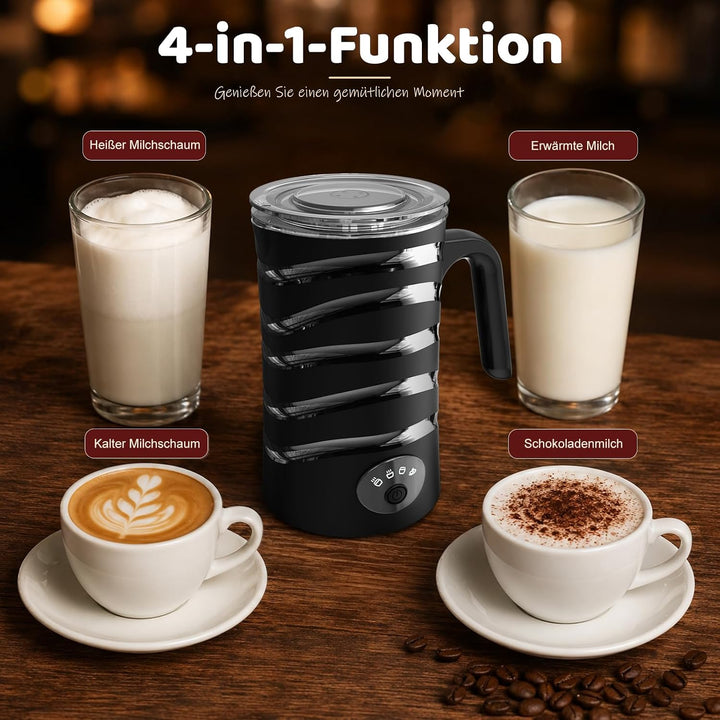 Electric Milk Frother 4-in-1 Milk Frother for Hot and Cold Milk Heating Non-Stick Coating Automatic