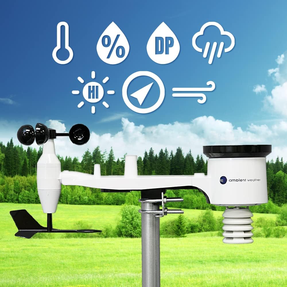 Ambient Weather WS-1965 WiFi Wetterstation mit Fernüberwachung und Ambient Weather Netzwerkzugriff,