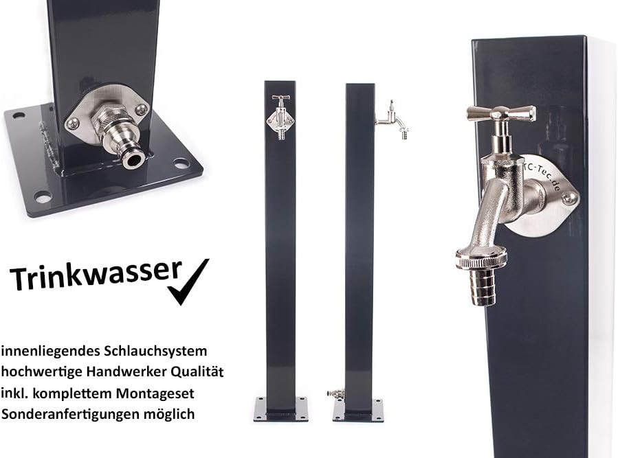 KTC Tec TRINKWASSER Wassersäule TSQG 650 Anthrazit, Wasserzapfsäule Wasserzapfstelle Gartenzapfstell