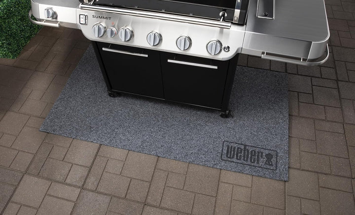 Weber Bodenschutzmatte XL für Neue Summit und Plancha 76 cm - schützt Terrasse vor Fett und Funken,