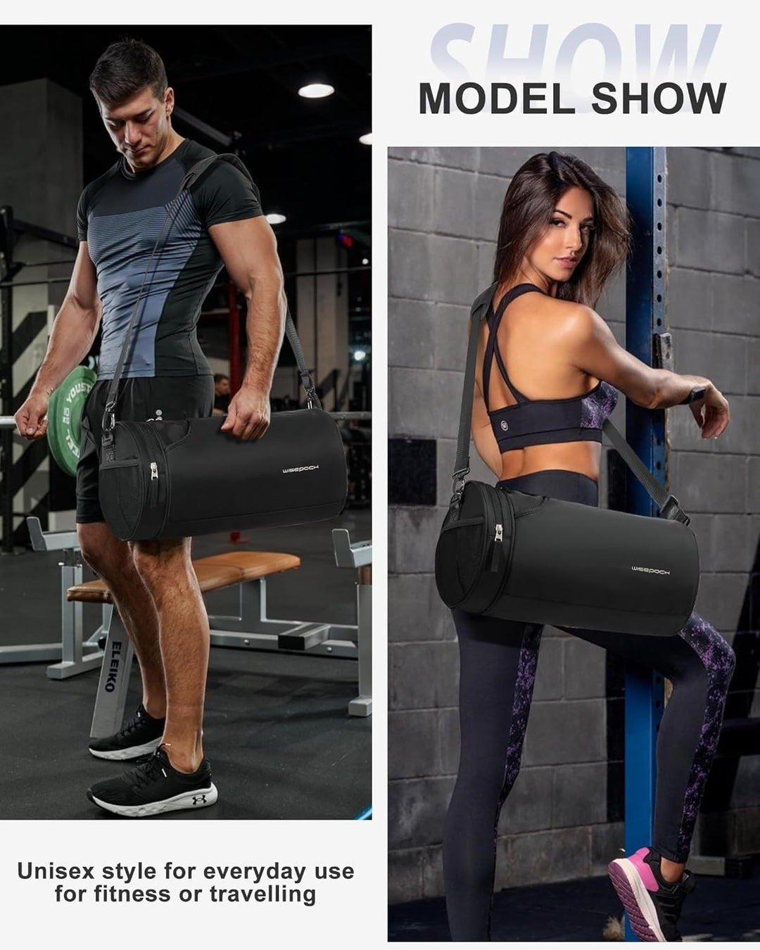 SZSYCN Sporttasche Damen Klein, Sport Duffel Bag mit nassfach & schuhfach, Leichte wasserdichte Trai