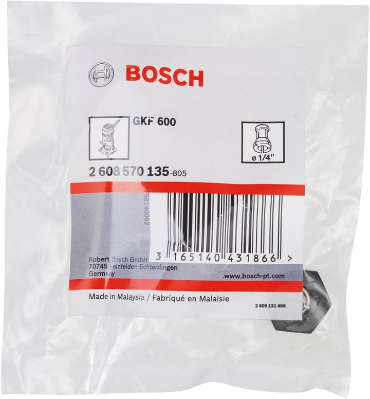 Bosch Professional 1x Spannzange (Ø 1/4'', für GFK 600 UK-Version, Zubehör für Kantenfräser) 65mm x