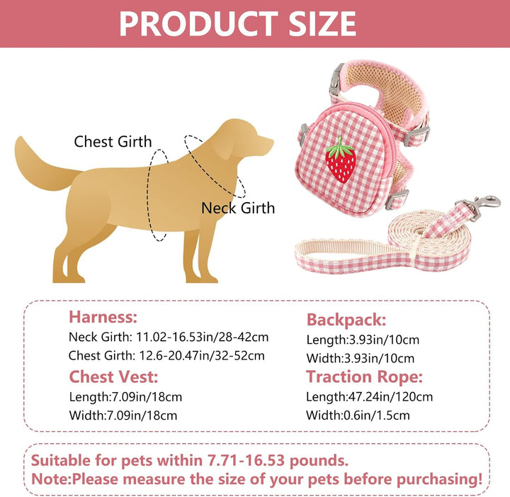 Haustier-Rucksack-Geschirr mit Leine, 2 Stück, Welpen-Hunde-Rucksack, Satteltaschen, verstellbar, Hu