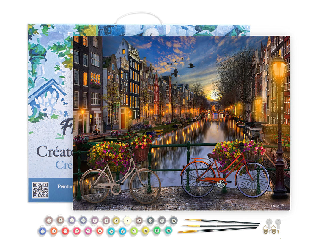 Figured'Art Malen Nach Zahlen Erwachsene Mit Rahmen Kanal Amsterdam - Paint by Numbers Basteln DIY B