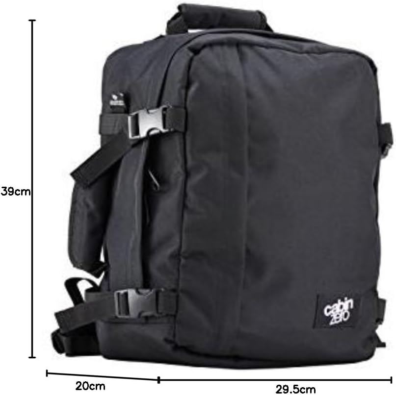 Cabinzero Unisex Classic Backpack 28 l Rucksack, Absolute Black, 29,5x39x20