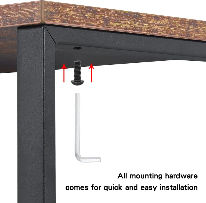 CADUKE Monitorständer Erhöhung, 2er Set Holz Tischplatte Computer Ständer, Industrie Desktop Regal A