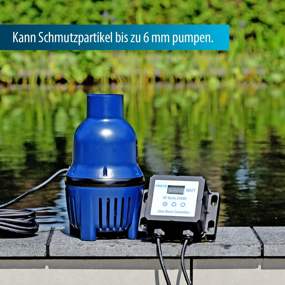 AquaForte HighFlow Vario-S 25.000 Teichpumpe, 30-130 Watt, Maximale Fördermenge 25 m3/Stunde, Förder