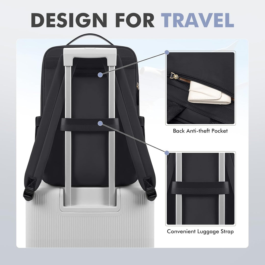 Rucksack Damen Laptop Reise Schulrucksack 15.6 Zoll mit Laptopfach, Wasserdicht Multifunktionaler Lä
