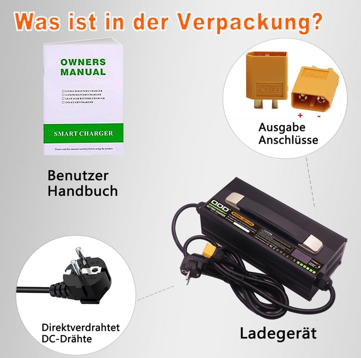 QDD 62,9 V Lithium-Batterie Ladegerät 71,4 V 17S 15A High-Power Smart OLED Display Lade