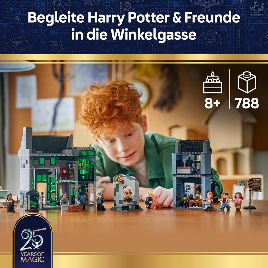LEGO Harry Potter Zaubererläden in der Winkelgasse Spielzeug - Miniatur Modellbau mit 8 Minifiguren