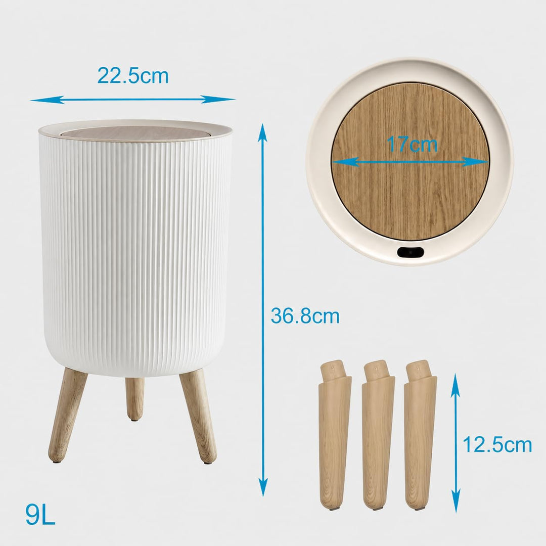 Badezimmer Mülleimer mit Sensor, 9L, automatisch und leise, Weiss