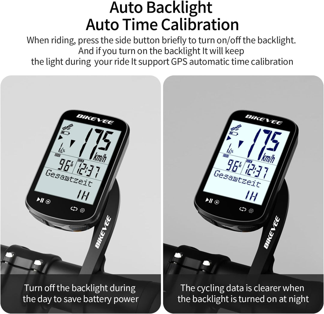 Wireless GPS Tacho Fahrradcomputer, 2in1 Trittfrequenzsensor, ANT+ & Bluetooth, IPX7 Wasserdicht, 50